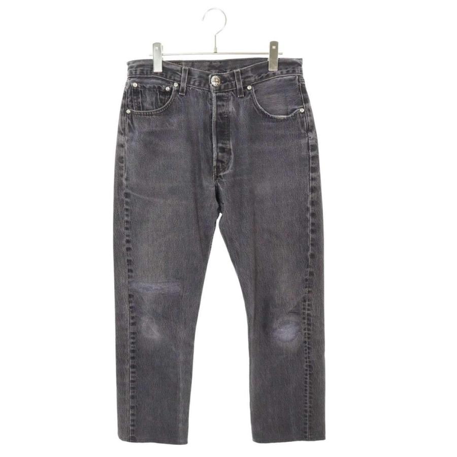 クロムハーツ サイズ:31インチ U VNTG JEAN BLK RED TAB クロスボールボタンウォッシュドデニムパンツ 中古 GZ11 CHROME HEARTS（クロムハーツ） サイズ:31インチ U VNTG JEAN BLK RED