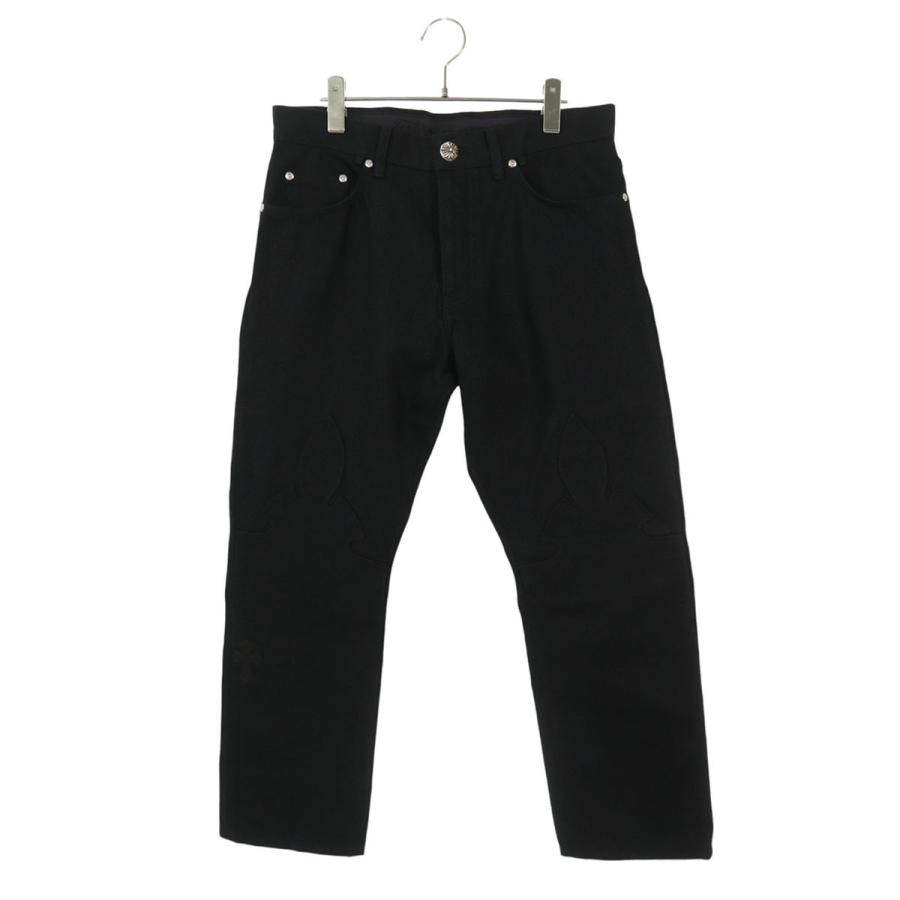 クロムハーツ サイズ:34インチ  JEAN SL FLEURKNEE クロスパッチ付きフレアニーデニムパンツ 中古 SS07 CHROME HEARTS（クロムハーツ） デニムパンツ サイズ:34インチ JEAN SL