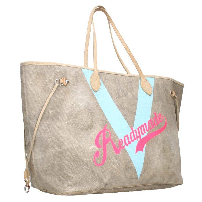 READYMADE レディメイド ROOMY BAG Vロゴプリントヴィンテージコットン 
