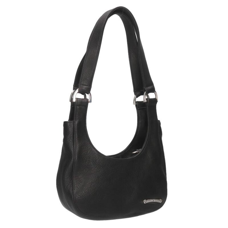 クロムハーツ   HOBO スクロールラベルレザーハンドバッグ 中古 SJ02 CHROME HEARTS（クロムハーツ） ハンドバッグ HOBO スクロールラベル