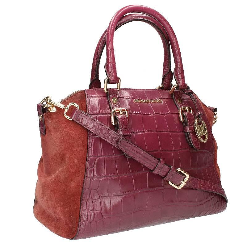 マイケルコース MICHAEL KORS 35F7GC6S3E クロコ型押しスウェード2WAY