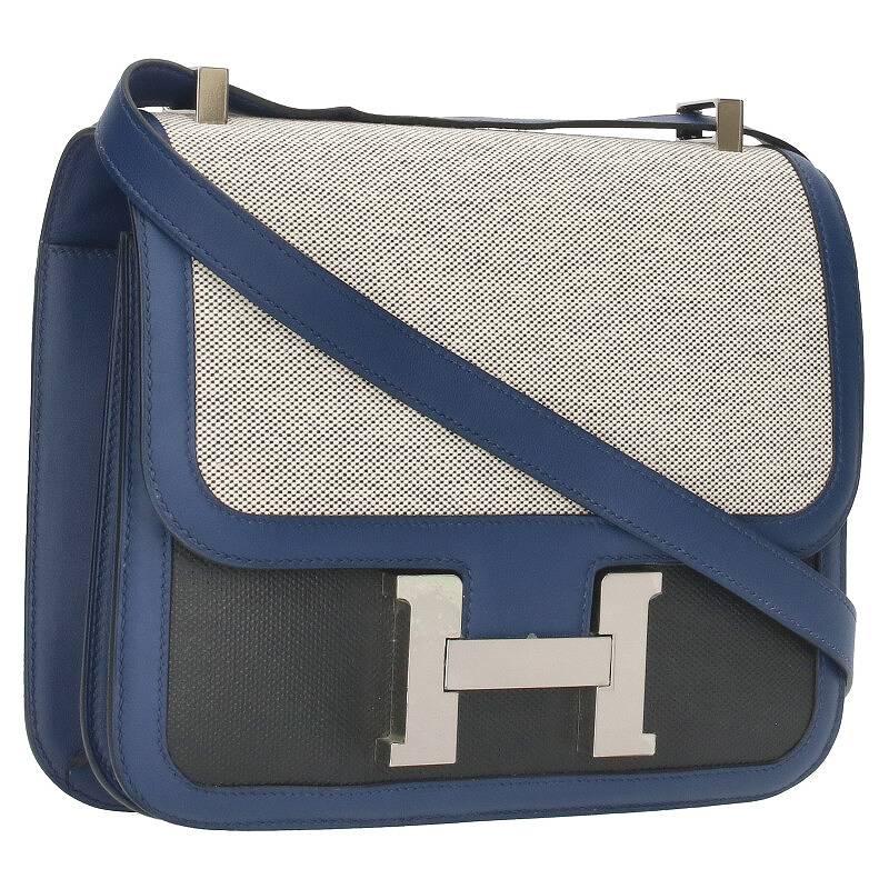 エルメス   コンスタンス3 D刻印 SV金具トワルアッシュレザーショルダーバッグ 中古 GZ11 HERMES（エルメス） ショルダーバッグ コンスタンス3 D刻印 SV金具