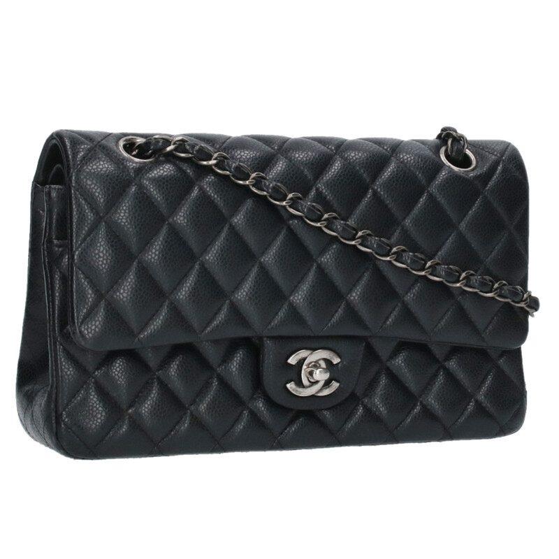 シャネル サイズ:25  マトラッセ25 キャビアスキンWフラップチェーンショルダーバッグ 中古 GZ14 CHANEL（シャネル） マトラッセ25 Wフラップ キャビア 21番ショルダー