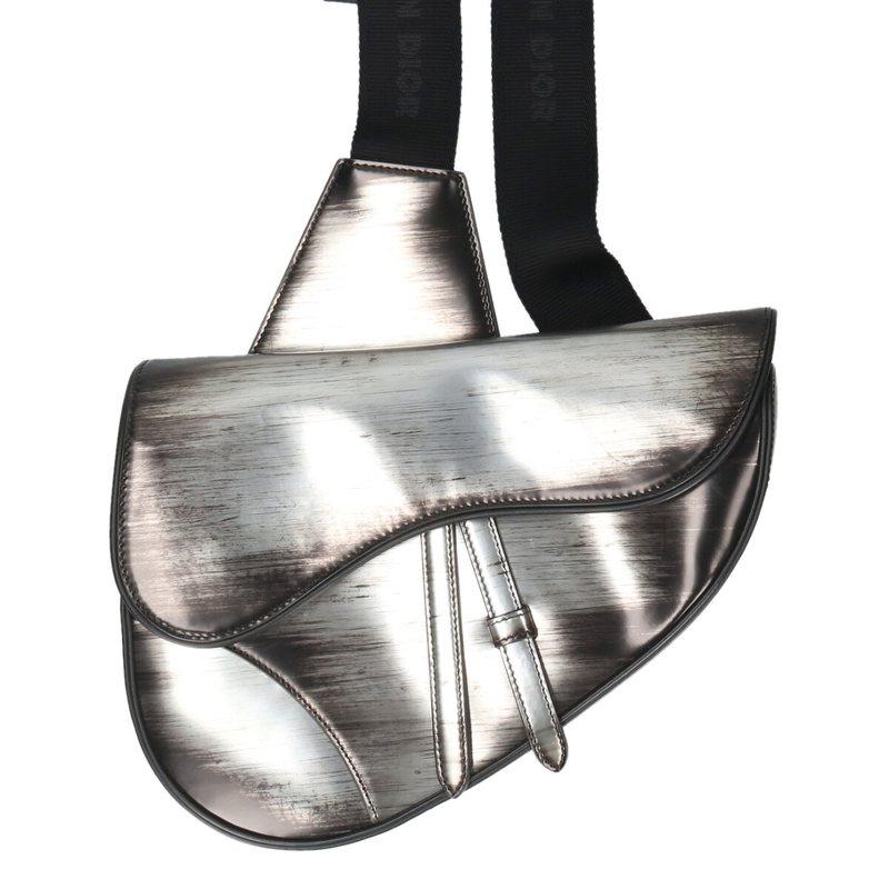 ディオール   1ADPO130BRO   SADDLE サドルバックルシャイニーカーフスキンショルダーバッグ 中古 SB01 ディオール ショルダーバッグ 1ADPO130BRO SADDLE サドルバックル