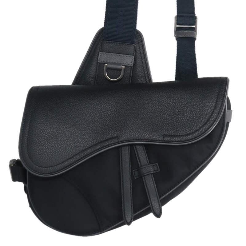 ディオール  サカイ   SADDLE サドル 1ADPO246USC レザー ナイロンショルダーバッグ 中古 BS99 ディオール サカイ SADDLE サドル 1ADPO246USC レザー ナイロン