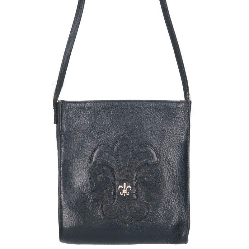 クロムハーツ   SQ PKT BS FLUER スクエアポケット BSフレアパッチレザーショルダーバッグ 中古 OS06 CHROME HEARTS（クロムハーツ） ショルダーバッグ SQ PKT BS FLUER
