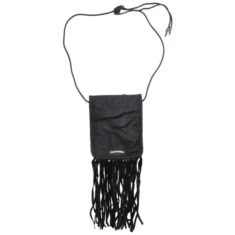 クロムハーツ BAG-FLAT HIPPIE w FRINGE ヒッピー フリンジ装飾レザー 