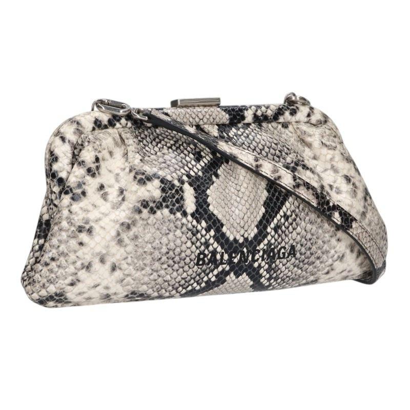 バレンシアガ  618895 CLOUD XS ロゴプリントパイソン柄がま口ショルダーバッグ メンズ BALENCIAGA（バレンシアガ） ショルダーバッグ 618895 CLOUD XS ロゴ