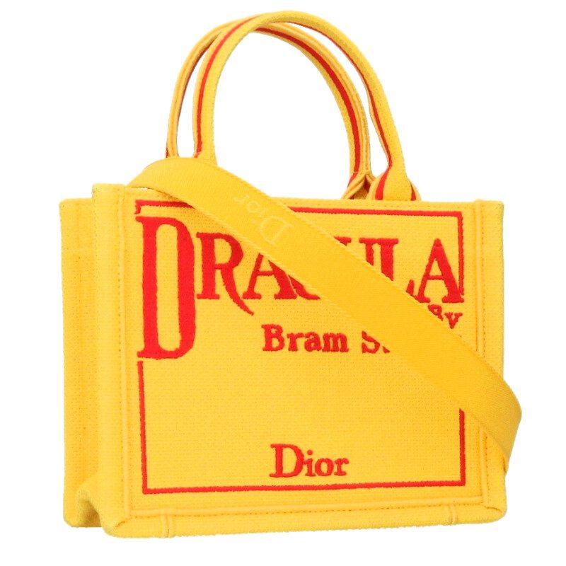 新品未使用品&正規品 クリスチャンディオール ブックトートミニ イエロー ディオール BOOK TOTE ストラップ付ミニショルダーバッグ 中古 OM10