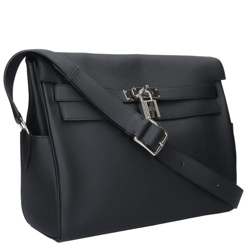 エルメス ブラックレザー ショルダーバッグ HERMES（エルメス） ショルダーバッグ ケリーメッセンジャー 32 GM G