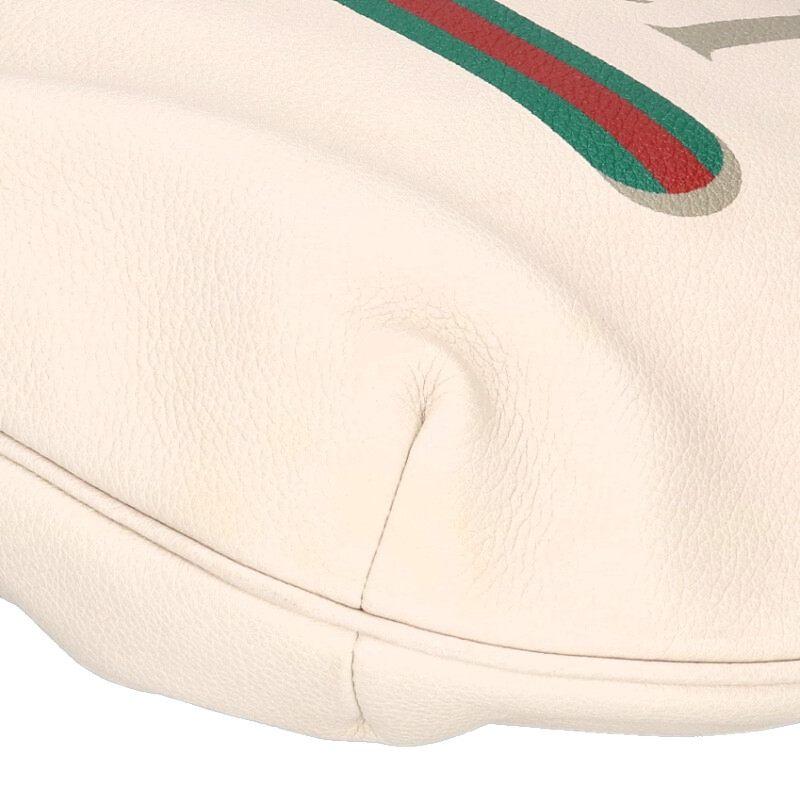 GUCCI（グッチ） 523588 ロゴプリントハーフムーンホーボーショルダー