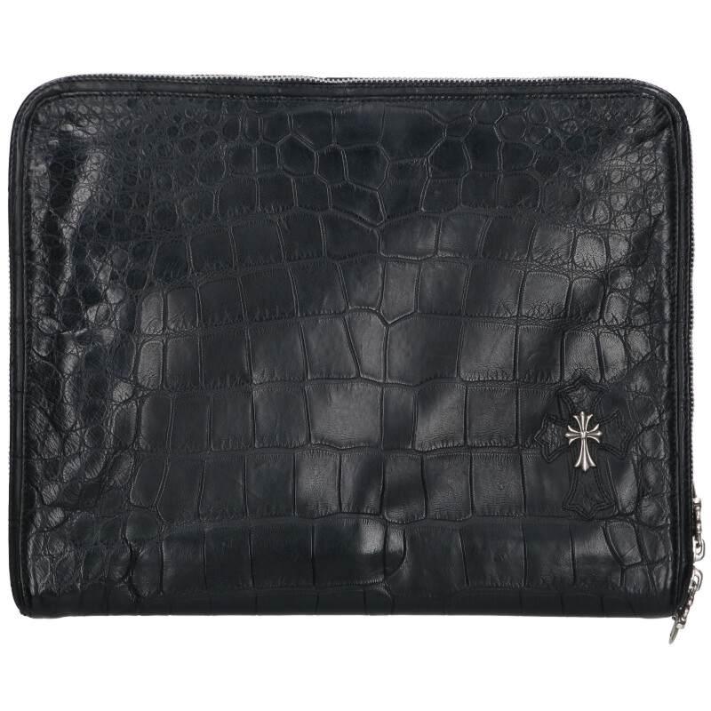 クロムハーツ   CLUTCH PROPER タイニーCh装飾アリゲーターレザークラッチバッグ 中古 GZ11 CHROME HEARTS（クロムハーツ） クラッチバッグ CLUTCH PROPER