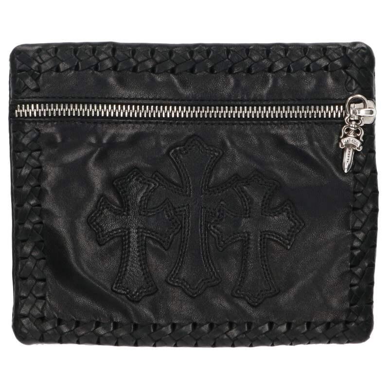 CHROME HEARTS クロムハーツ ミニポーチ クロスパッチ付きレザー CHROME HEARTS クロムハーツ ミニポーチ クロスパッチ付きレザー