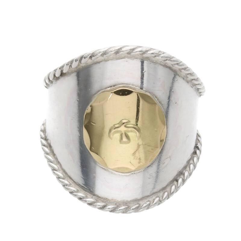 新作モデル ゴローズ goro´s 金メタル付き銀縄目 サイズ:21号 リング