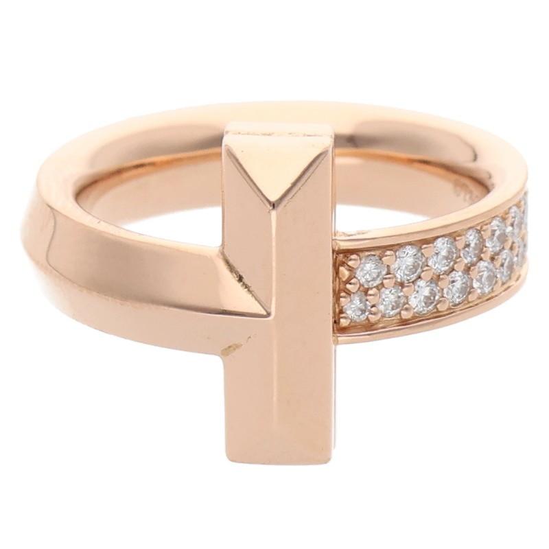 TIFFANY&Co.（ティファニー） サイズ:9号 Tワンワイド K18PGハーフ 