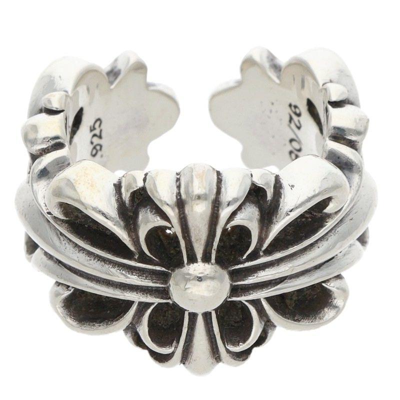 CHROME HEARTSクロムハーツ シルバー フラワーモチーフ リング CHROME HEARTS（クロムハーツ） リング 8号 DBL FLRL CRS ダブル