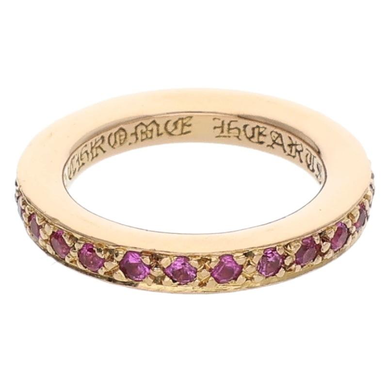 クロムハーツ  22K TFL 純正PAVEピンクサファイヤ/ゴールドリング メンズ 2.5号 CHROME HEARTS（クロムハーツ） リング 2.5号 22K TFL 純正PAVEピンク
