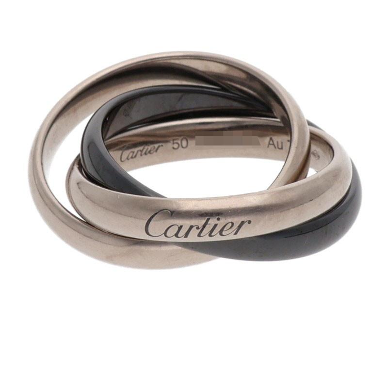 Cartier（カルティエ） 50/10号 トリニティ K18WG ブラックセラミック
