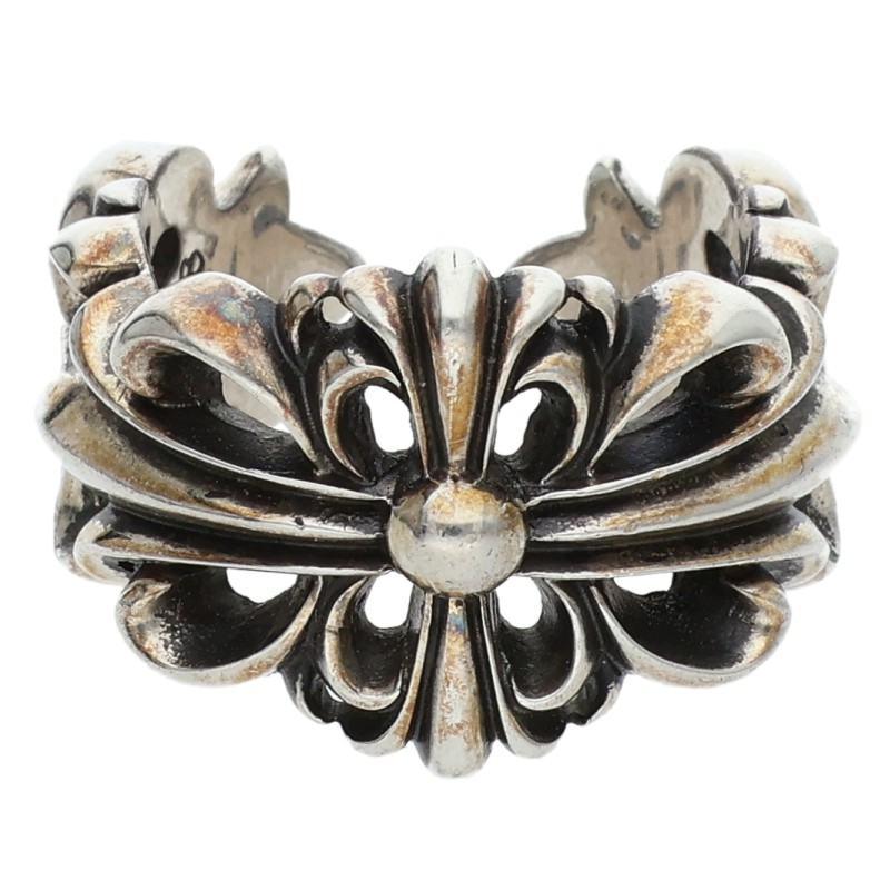 クロムハーツシルバーリング③ CHROME HEARTS（クロムハーツ） リング 23号 DBL FLRL CRS ダブル