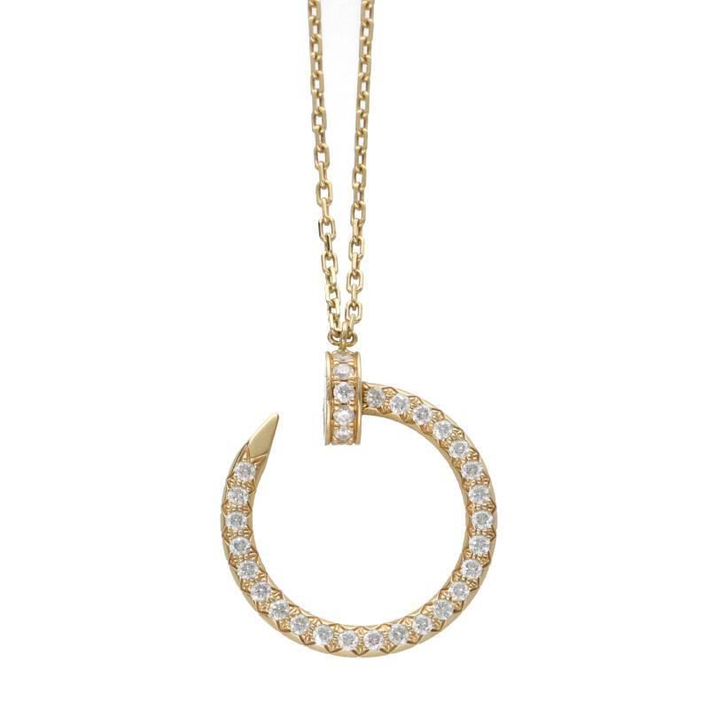 最安挑戦 カルティエ ネックレス Sb01 中古 K18ygダイヤモンドネックレス 16inch Neclace Clou Un Juste ジュストアンクル Cartier カルティエ メンズアクセサリー