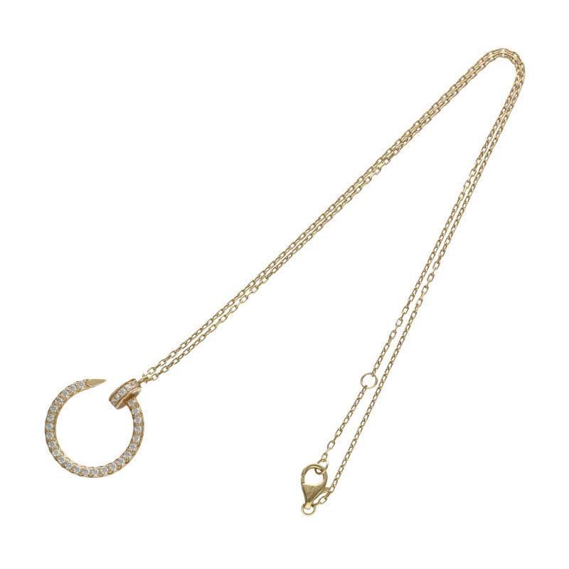 最安挑戦 カルティエ ネックレス Sb01 中古 K18ygダイヤモンドネックレス 16inch Neclace Clou Un Juste ジュストアンクル Cartier カルティエ メンズアクセサリー