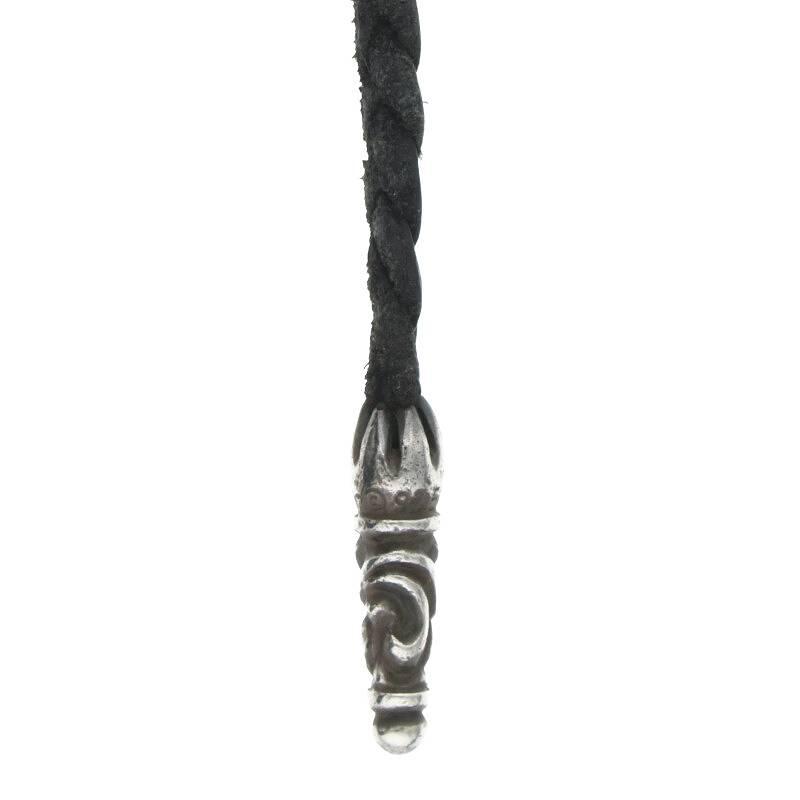 クロムハーツ Chrome Hearts LEATHER BRAID/スクロールレザーブレード シルバーネックレス 中古 NO05｜rinkan｜03