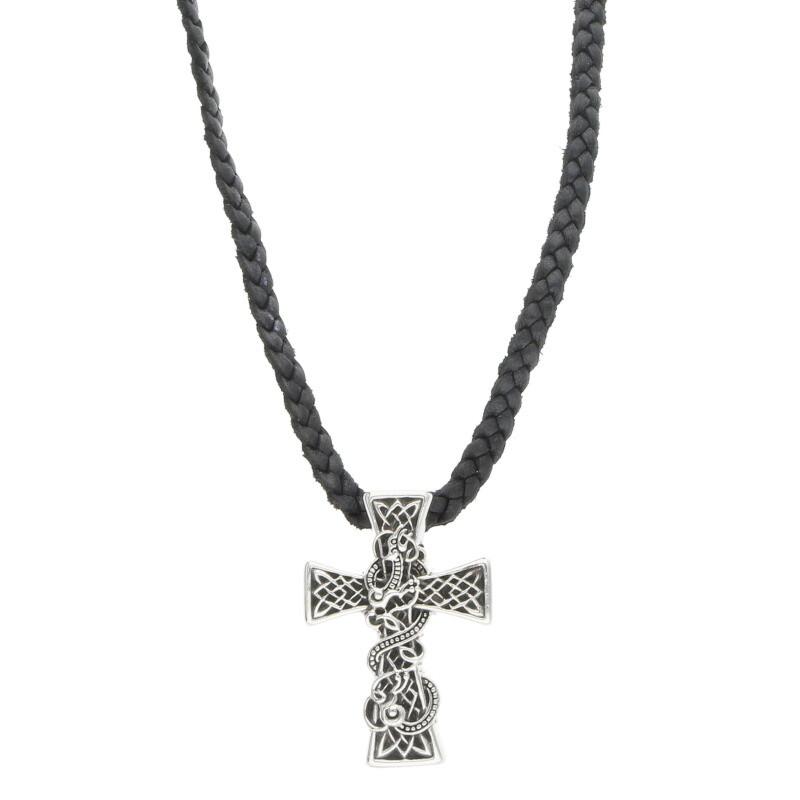 クロムハーツ ネックレス CELTIC CROSS XS/ケルティッククロス Wレザー 