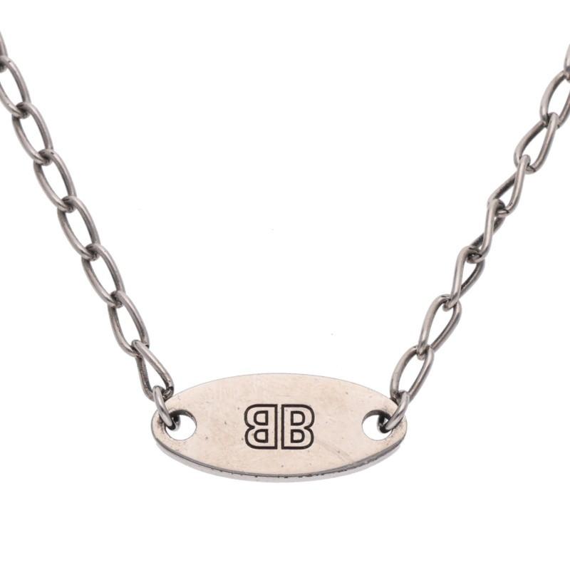 BALENCIAGA（バレンシアガ） ロゴプレートチェーンネックレス 中古