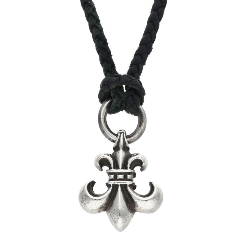クロムハーツ  BS FLUER LB/BSフレアペンダント/wレザーブレイド Wレザーブレイド/ペンダントネックレス メンズ CHROME HEARTS（クロムハーツ） BS FLUER LB BSフレアペンダント w