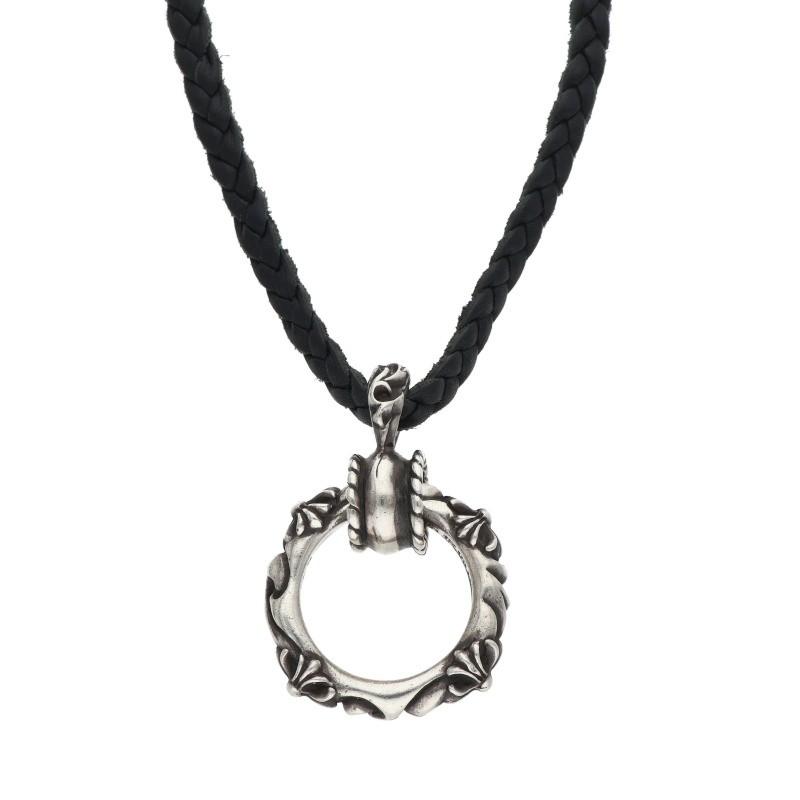 クロムハーツ  EWLP SBTBAND LB/SBTバンドWレザーブレード wレザーブレイド/シルバーネックレス メンズ CHROME HEARTS（クロムハーツ） EWLP SBTBAND LB SBTバンドWレザー