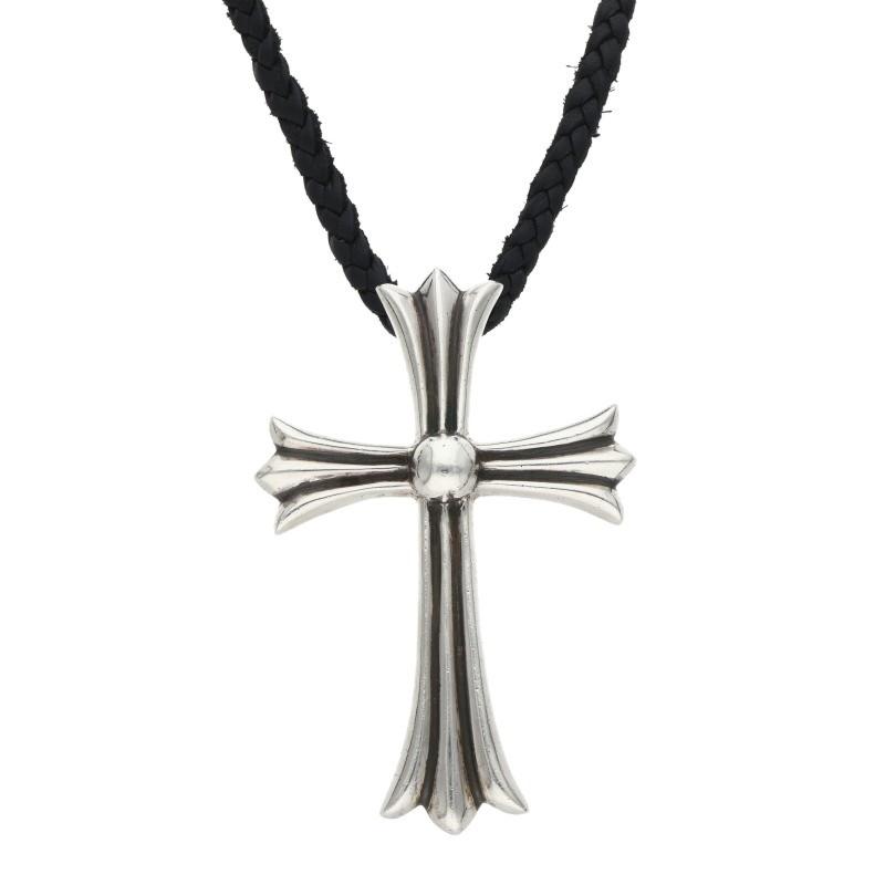クロムハーツ ラージ CHクロス レザーブレード Wボロチップ ネックレス CHROME HEARTS（クロムハーツ） CH CRS LG BC ラージCHクロス W