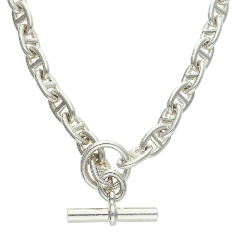 HERMES エルメス イタリーク シルバー　チョーカー ネックレス 925 HERMES（エルメス） サイズ:MM Chaine d'Ancre MM シェーヌダンクル