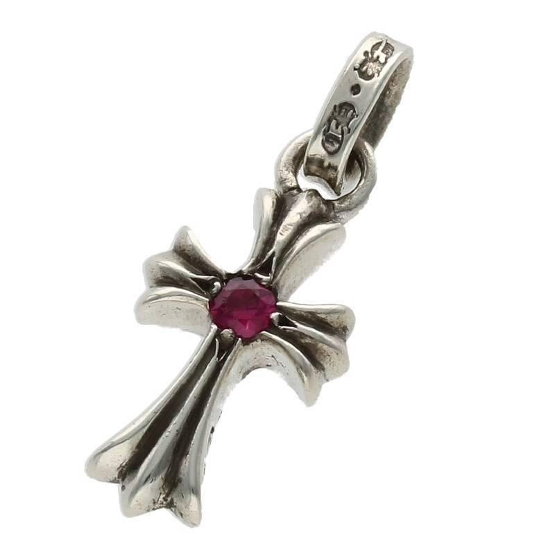 送料0円 ネックレストップ クロムハーツ クロムハーツ Ss07 中古 1ルビー チャーム シルバーネックレストップ Ruby ベイビーファット yfat Crs Hearts Chrome メンズアクセサリー