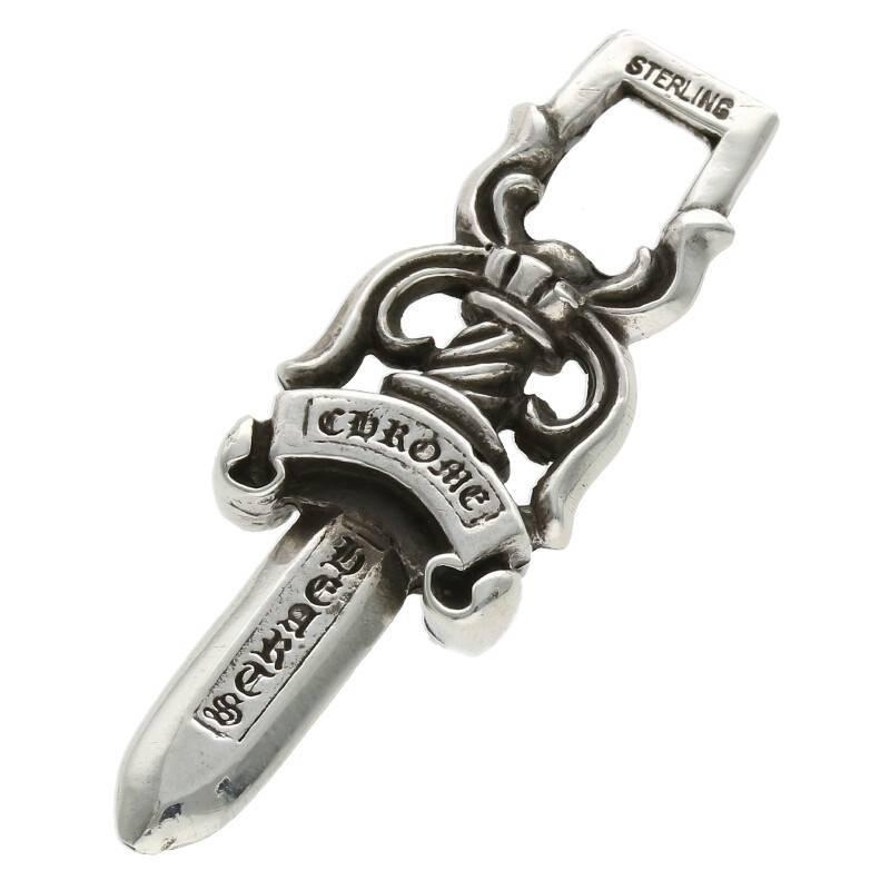 人気の クロムハーツ ネックレストップ Os06 中古 オールドシルバーネックレストップ サイズ 10 10dagger 10ダガーペンダント Hearts Chrome クロムハーツ メンズアクセサリー