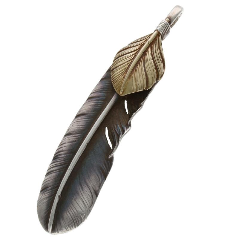 豊富なギフト Hj08 中古 ネックレストップ サイズ 特大 左向き オールド上金特大フェザー Goro S ゴローズ ネックレストップ ゴローズ メンズアクセサリー Rockmusikverein De