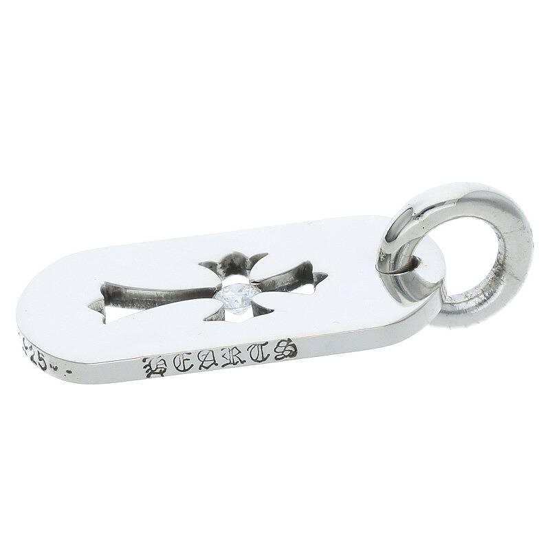 クロムハーツ Chrome Hearts カットアウトクロスドッグタグ 1ダイヤ/スモールドッグタグネックレストップ 中古 SJ02｜rinkan｜05