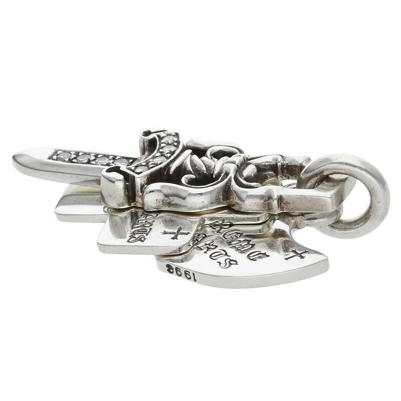 クロムハーツ Chrome Hearts 3TRINKETS P/DMND/スリートリンケッツ PAVEダイヤ/シルバーネックレストップ 中古 OS06｜rinkan｜05