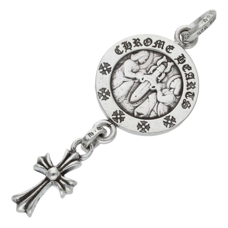 ANGEL MEDALwCRS BBYFAT/シルバーネックレストップ CHROME HEARTS（クロムハーツ） ネックレストップ ANGEL MEDALwCRS