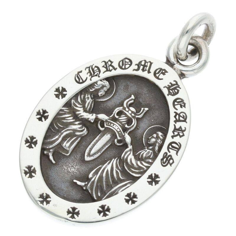 鑑定済み　超美品　クロムハーツ　エンジェルメダル　オーバル　ネックレストップ CHROME HEARTS クロムハーツ ANGEL MEDAL OVAL エンジェルメダル