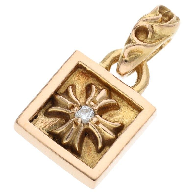 クロムハーツ 22k フレームド CHプラス 1P純正ダイヤ 原本付き CHROME HEARTS（クロムハーツ） 22K FRAMED CH PLUS 1DIA フレームドCH