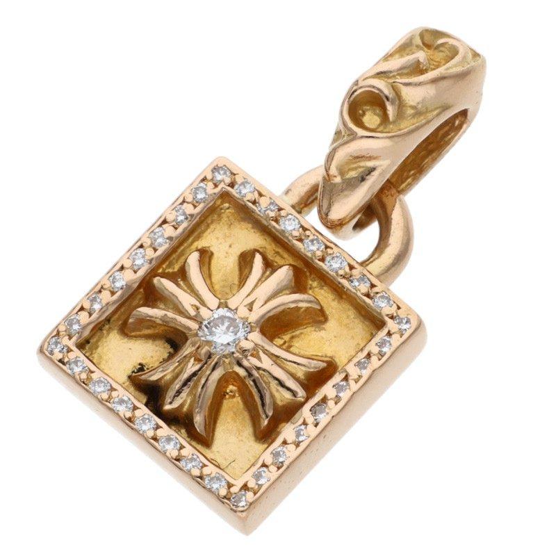 クロムハーツ　ネックレス　ch プラス　22k CHROME HEARTS クロムハーツ 22K FRAMED CH PLUS P D フレームド