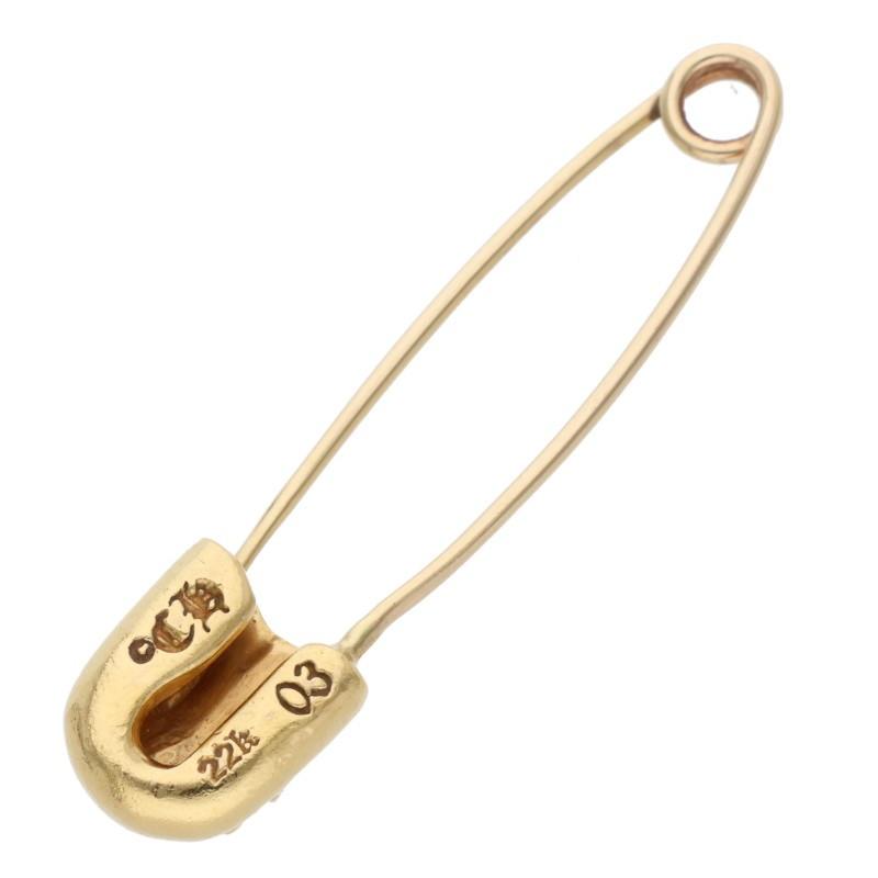 クロムハーツ  22K SAFETY PIN S 1DIA/22Kスモールセーフティピン 1ダイヤ/ゴールドネックレストップ メンズ CHROME HEARTS（クロムハーツ） ネックレストップ 22K SAFETY PIN S