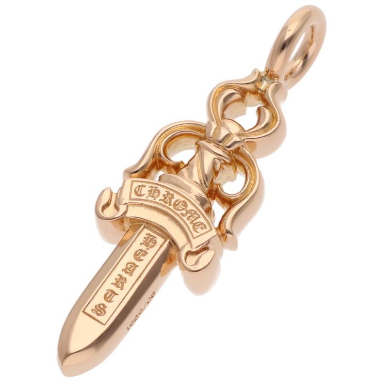 ダブルダガーチャーム　ジルコニアゴールドネックレス925刻印　週末値下げ‼️ CHROME HEARTS（クロムハーツ） ネックレストップ 22K DOUBLE DAGGER