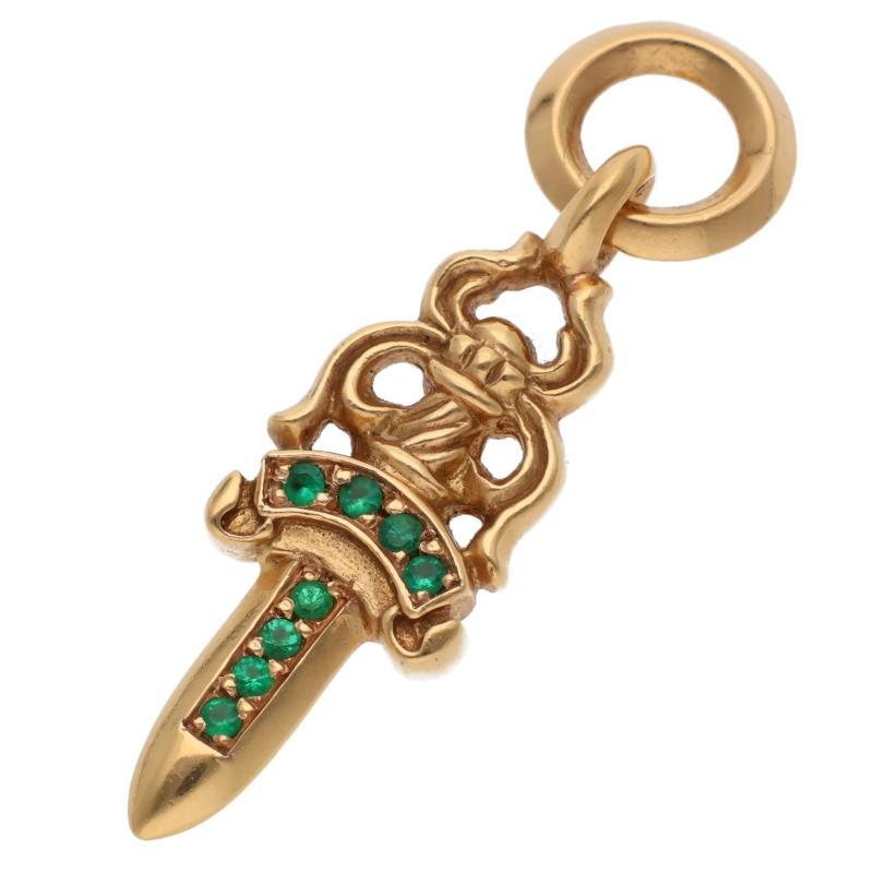 CHROME HEARTS クロムハーツ 22K #5DAGGER P EMRLD #5ダガーチャーム PAVEエメラルド PAVEエメラルドネックレストップ CHROME HEARTS（クロムハーツ） 22K #5DAGGER P EMRLD #5ダガー