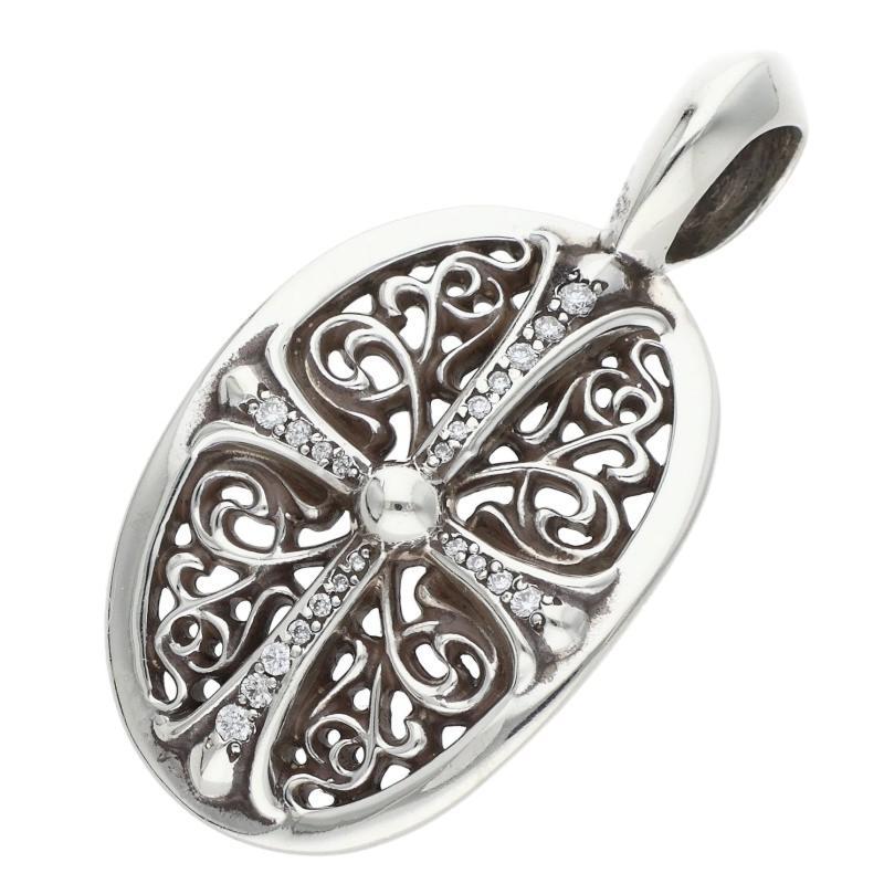 クロムハーツ  22K CLSC OVAL P DMND クラシックオーバル PAVEダイヤゴールドネックレストップ メンズ CHROME HEARTS（クロムハーツ） CLSC OVAL P DMND クラシックオーバル