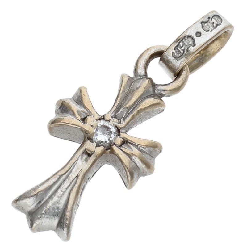 クロムハーツ  18KWG CRS BBYFAT DMND/ベイビーファット 両面1ダイヤ/1チャーム/ホワイトゴールドネックレストップ メンズ CHROME HEARTS（クロムハーツ） 18KWG CRS BBYFAT DMND ベイビー