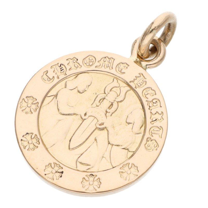 クロムハーツ  22K CHRM ANGL MDL/エンジェルメダルチャーム V2/ゴールドネックレストップ メンズ CHROME HEARTS（クロムハーツ） 22K CHRM ANGL MDL エンジェルメダル