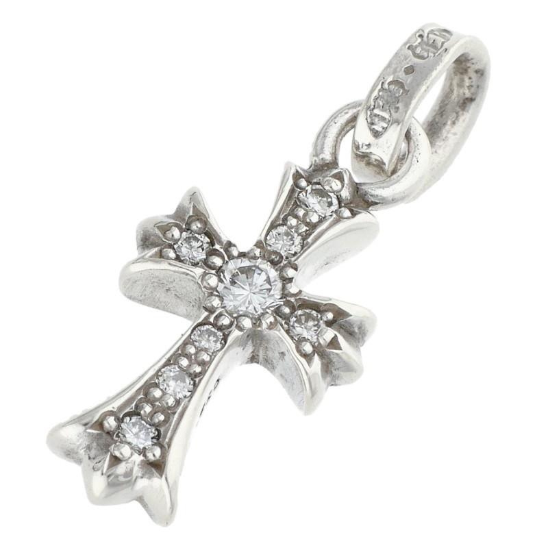 クロムハーツ  CRS BBYFAT P/DMND/ベイビーファット PAVEダイヤ/チャーム/シルバーネックレストップ メンズ CHROME HEARTS（クロムハーツ） CRS BBYFAT P DMND A ベイビーファット