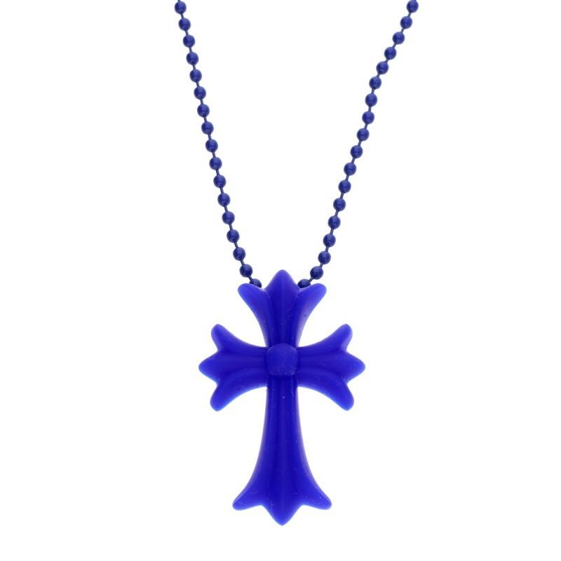 CHROMEHEARTS ラバースモールCHクロスシリコンネックレス ブルー CHROME HEARTS（クロムハーツ） RUBBER CH CRS SML ラバースモールCH