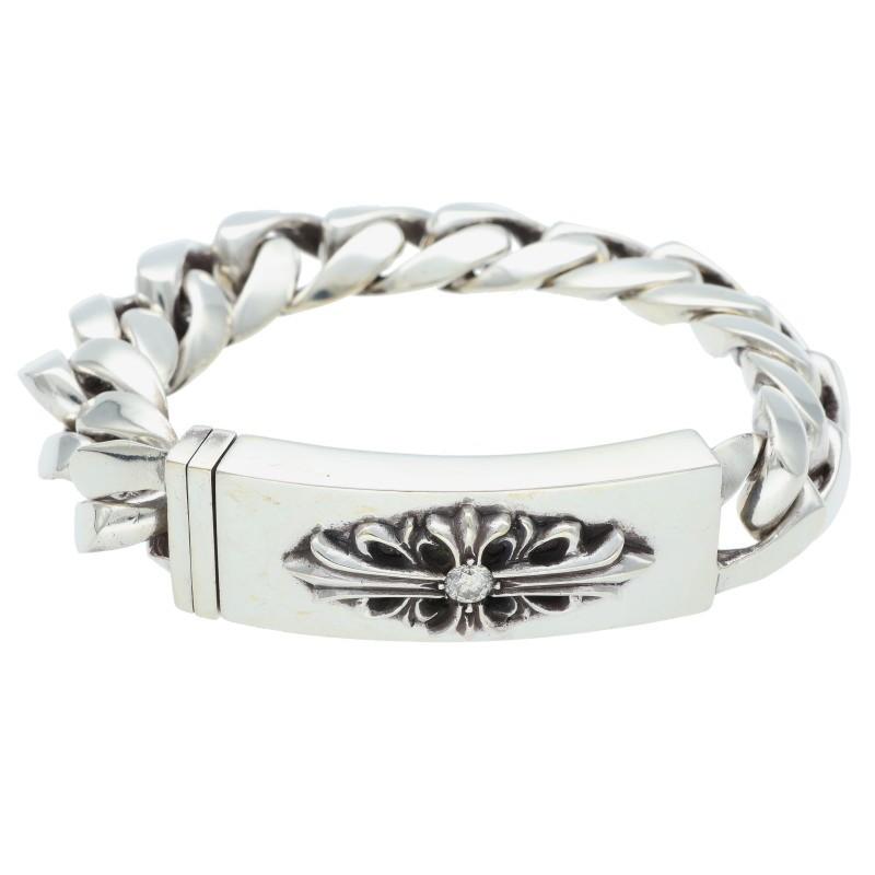 クロムハーツ好きな人 シルバー フラワーモチーフ ブレスレット シルバー950 CHROME HEARTS（クロムハーツ） ブレスレット サイズ:13LINK ID FLRL